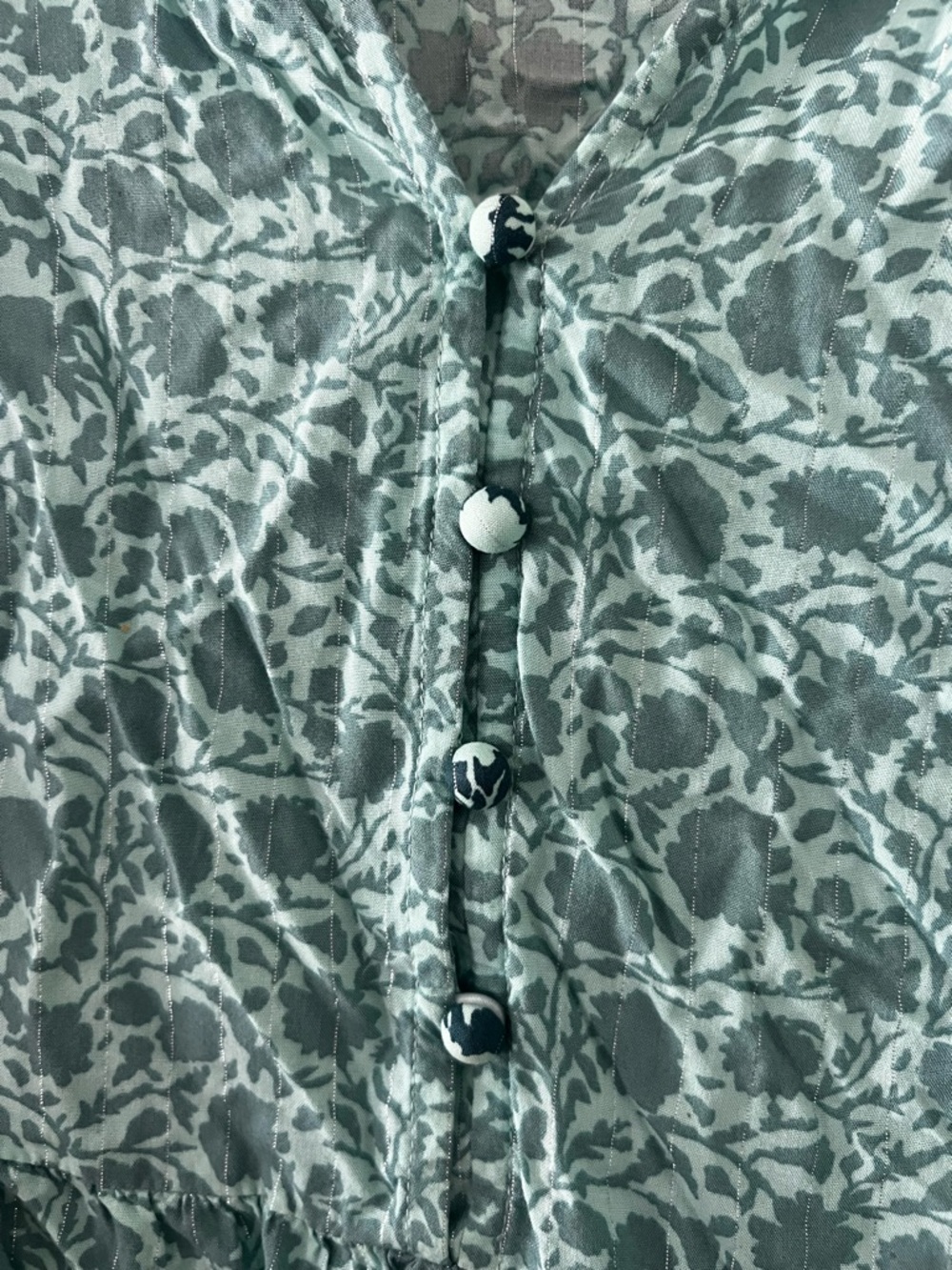 Vineyard Vines Seafoam Green Floral Button-Front Tunic - Picture 4 of 4